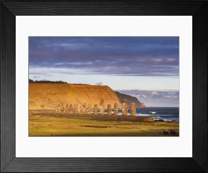 Framed Print : Tongariki Moai at sunset, Easter Island, Chile Framed Print : Tongariki Moai at sunset, Easter Island, Chile