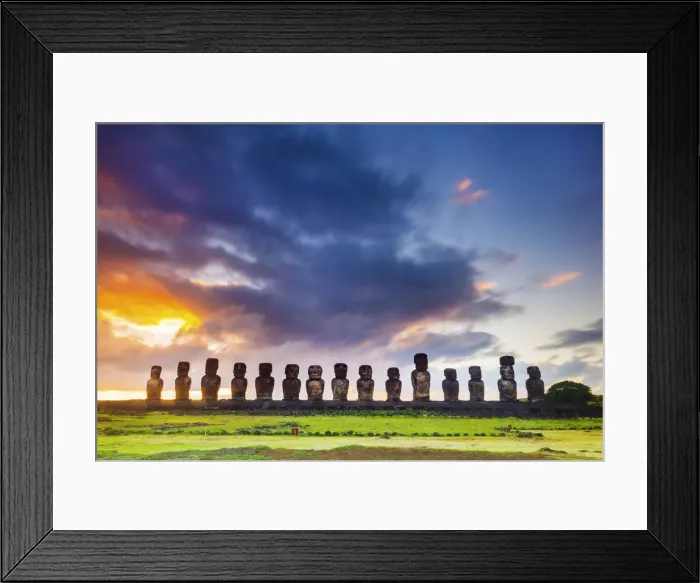 Framed Print : Sunrise over Tongariki, Easter Island, Chile Framed Print : Sunrise over Tongariki, Easter Island, Chile