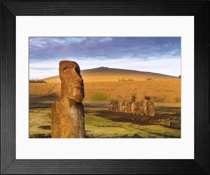 Framed Print : Sunset at Tongariki, Easter Island, Chile Framed Print : Sunset at Tongariki, Easter Island, Chile