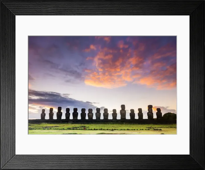 Framed Print : Sunrise over Moai at Tongariki, Easter Island, Polynesia, Chile Framed Print : Sunrise over Moai at Tongariki, Easter Island, Polynesia, Chile