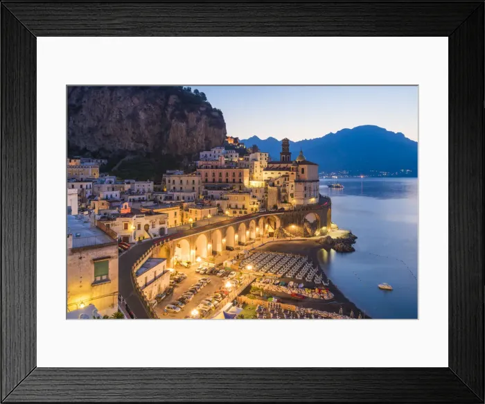 Framed Print : Atrani, Amalfi coast, Salerno province, Campania, Italy View of the small village of Framed Print : Atrani, Amalfi coast, Salerno province, Campania, Italy View of the small village of