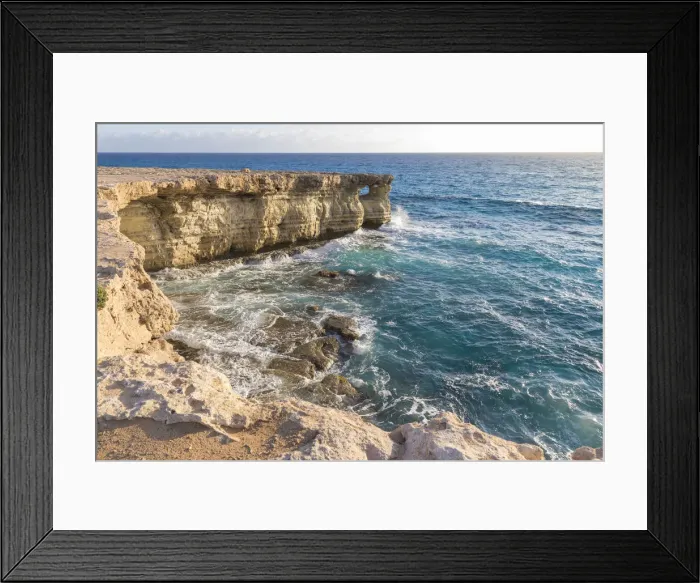 Framed Print : Cyprus, Ayia Napa, The sea caves at Cape Greco
