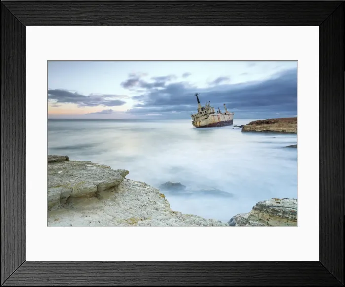 Framed Print : Cyprus, Paphos, Coral Bay, the shipwreck of Edro III at sunset Framed Print : Cyprus, Paphos, Coral Bay, the shipwreck of Edro III at sunset