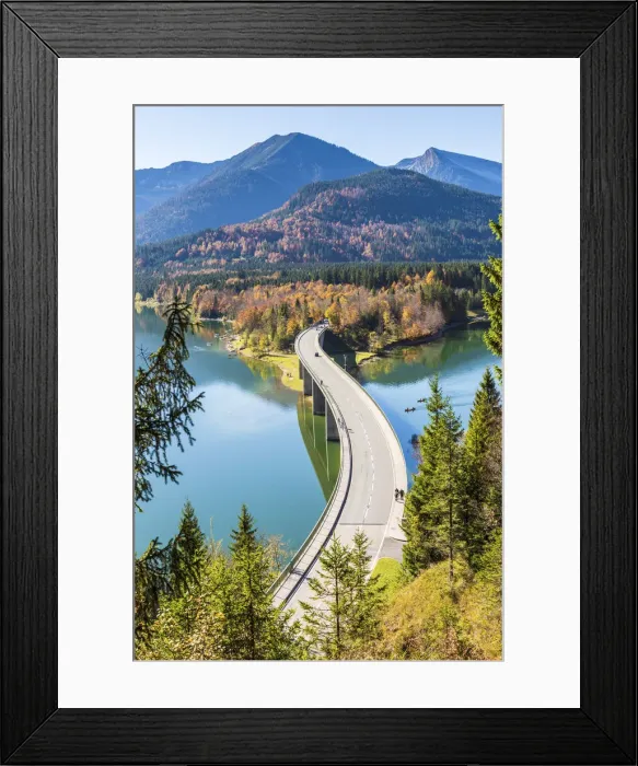 Framed Print : Bad Tolz, Bavaria, Germany, Europe. Sylvenstein bridge in autumn season Framed Print : Bad Tolz, Bavaria, Germany, Europe. Sylvenstein bridge in autumn season