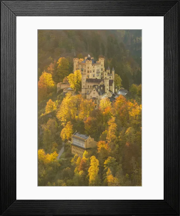Framed Print : Schwangau, Bavaria, Germany, Europe. Hohenschwangau castle at sunset Framed Print : Schwangau, Bavaria, Germany, Europe. Hohenschwangau castle at sunset