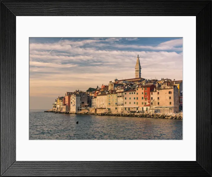 Framed Print : Sunset view of Rovinj - Rovigno, Istria, Croatia