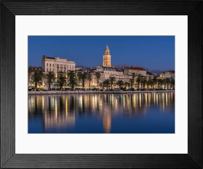 Framed Print : Waterfront with Cathedral of St. Domnius in the background, Split, Dalmatia, Croatia