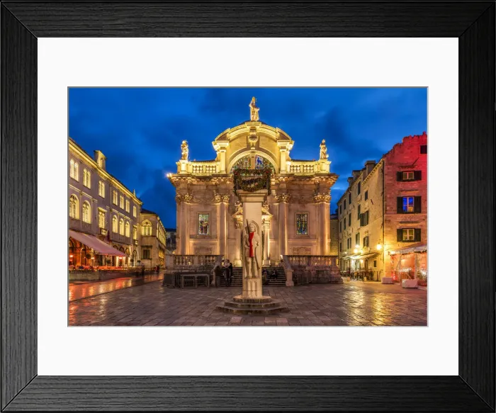 Framed Print : Night view of Church of St. Blaise, Dubrovnik, Croatia