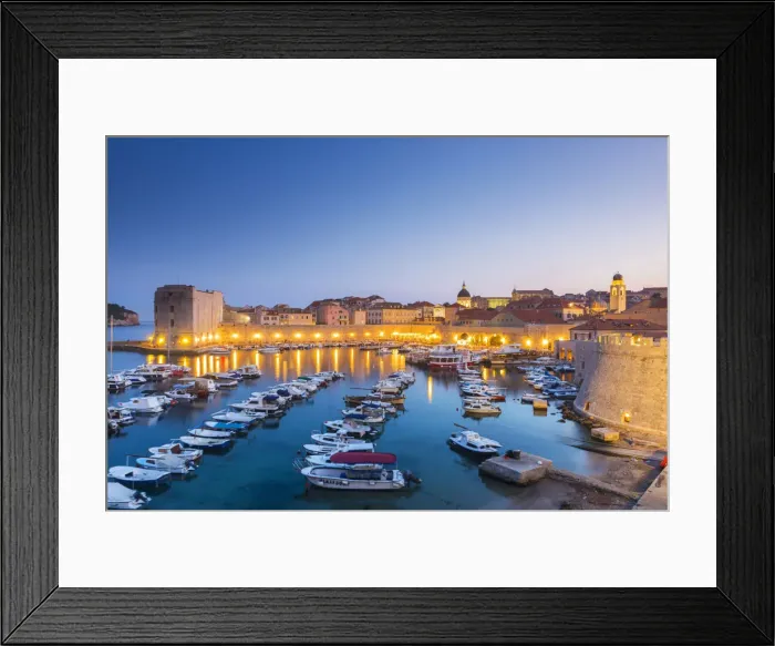 Framed Print : Croatia, Dubrovnik, Boats in the old town harbour Framed Print : Croatia, Dubrovnik, Boats in the old town harbour