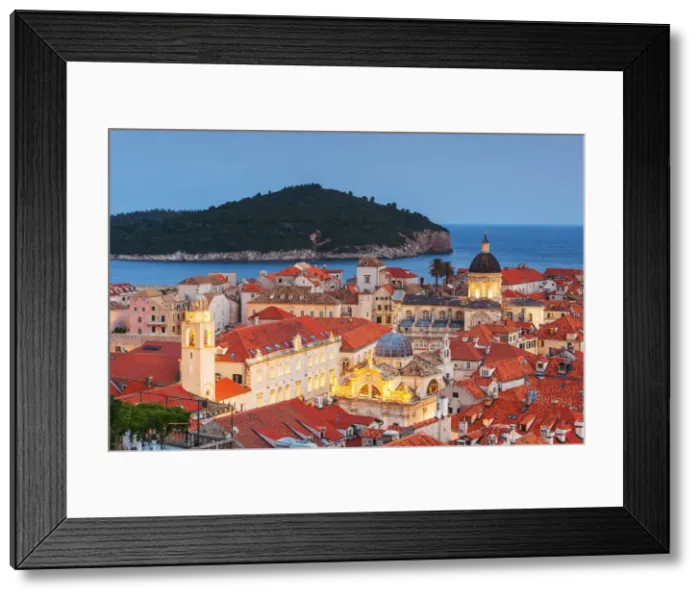 Framed Print : Croatia, Dubrovnik, Old town at dusk Framed Print : Croatia, Dubrovnik, Old town at dusk