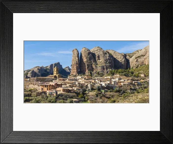 Framed Print : Aguero village, province of Huesca, Aragon, Spain