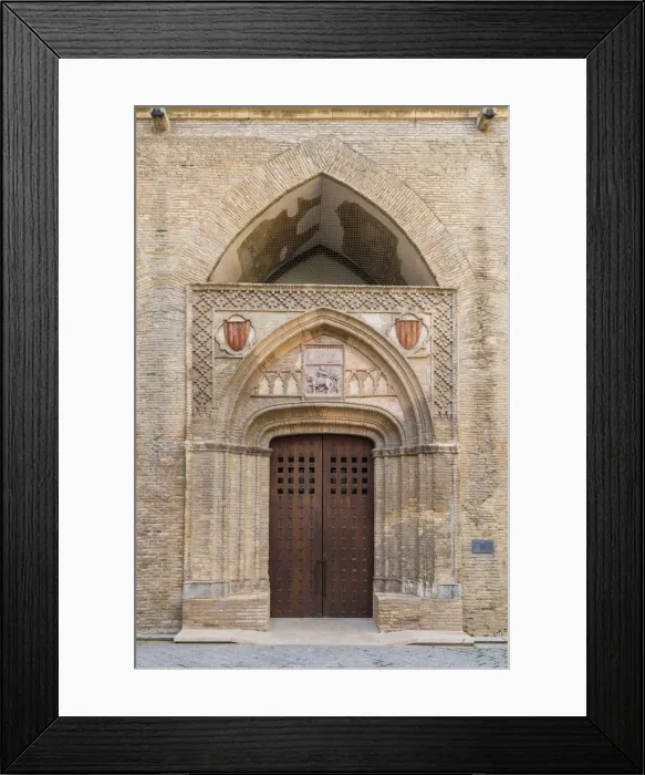 Framed Print : Interior door of Aljaferia palace. Zaragoza, Aragon, Spain