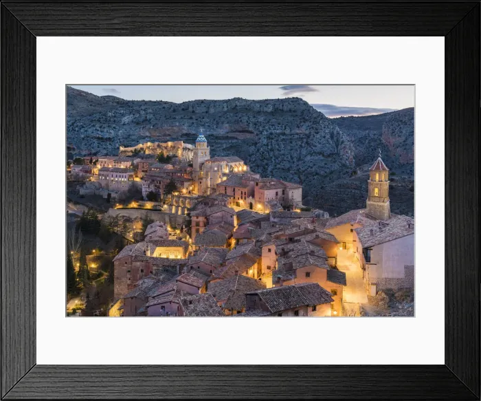 Framed Print : Albarracin town at dusk. Albarracin, Teruel, Aragon, Spain Framed Print : Albarracin town at dusk. Albarracin, Teruel, Aragon, Spain