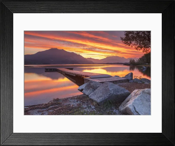 Framed Print : Lecco mountains on fire, sunrise on lake Pusiano, Como and Lecco province, Brianza Framed Print : Lecco mountains on fire, sunrise on lake Pusiano, Como and Lecco province, Brianza