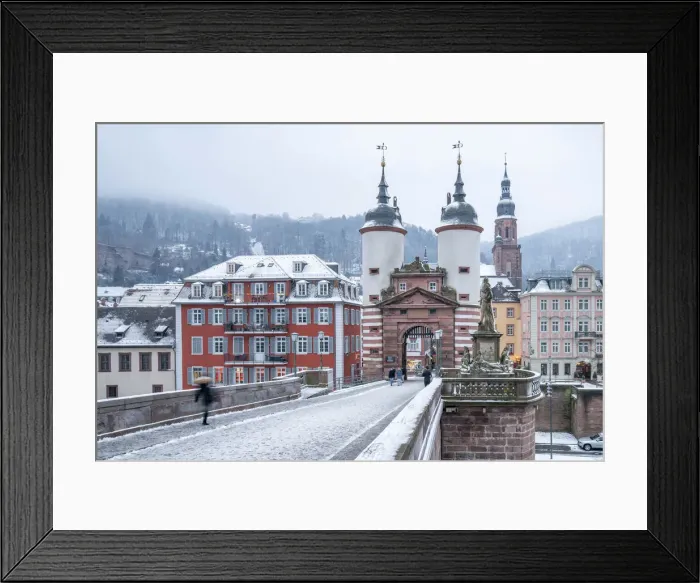 Framed Print : Alte Brucke (Old Bridge) in winter, Heidelberg, Baden-Wurttemberg, Germany Framed Print : Alte Brucke (Old Bridge) in winter, Heidelberg, Baden-Wurttemberg, Germany