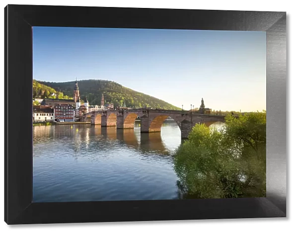 Heidelberg Old Bridge and Neckar river in spring, Baden-Wurttemberg, Germany