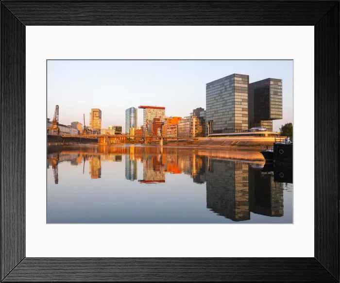 Framed Print : Modern Architecture at the Media Harbour at sunrise, Dusseldorf, North Rhine Westphalia Framed Print : Modern Architecture at the Media Harbour at sunrise, Dusseldorf, North Rhine Westphalia