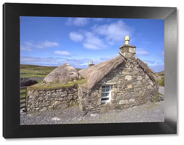 Hystorical houses of Gearrannan Blackhouse Village, Carloway, Isle of Lewis, western scotland
