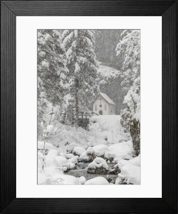 Framed Print : The small Church inside the Sottoguda Serrai Gorge at the foot of Marmolada (Sottoguda Framed Print : The small Church inside the Sottoguda Serrai Gorge at the foot of Marmolada (Sottoguda