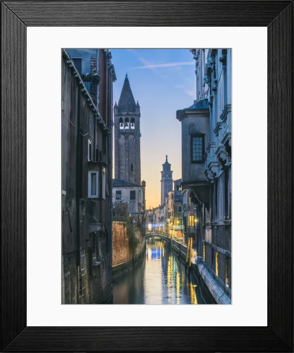Framed Print : Campo San Barnaba and Ca Rezzonico at dusk, Venice, Veneto, Italy Framed Print : Campo San Barnaba and Ca Rezzonico at dusk, Venice, Veneto, Italy