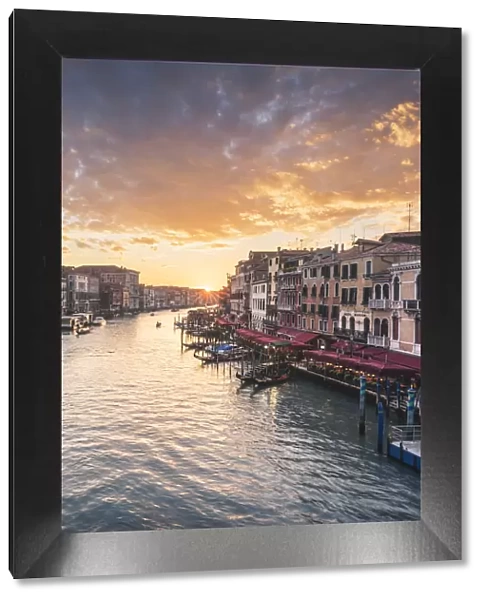 The Grand Canal at sunset, Venice, Veneto, Italy