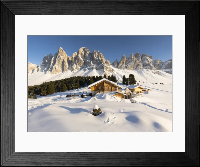 Framed Print : the Geisleralm Hut in Villnössertal with the Geisler in the background, Bolzano province, South Tyrol, Trentino Alto Adige, Italy Framed Print : the Geisleralm Hut in Villnössertal with the Geisler in the background, Bolzano province, South Tyrol, Trentino Alto Adige, Italy