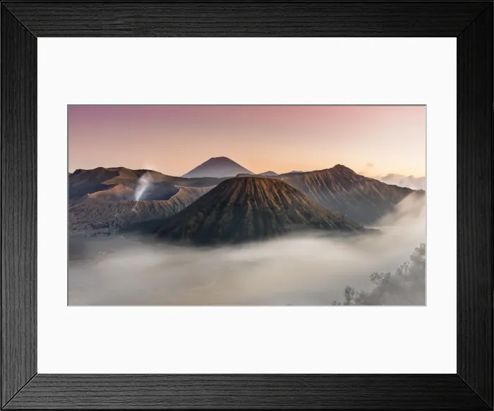 Framed Print : Sunset in Bromo with mist, Giava island Framed Print : Sunset in Bromo with mist, Giava island