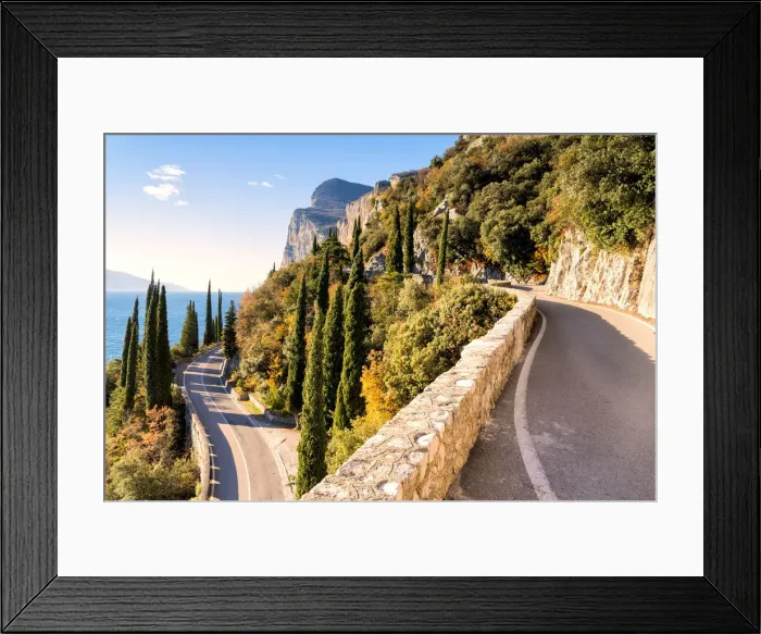 Framed Print : Gardesana Occidentale scenic route, Lake Garda, province of Brescia, Lombardy, Italy Framed Print : Gardesana Occidentale scenic route, Lake Garda, province of Brescia, Lombardy, Italy