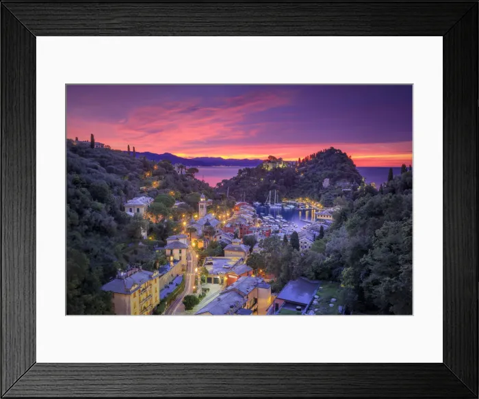 Framed Print : Sunrise on Portofino, province of Genoa, Liguria, Italy Framed Print : Sunrise on Portofino, province of Genoa, Liguria, Italy