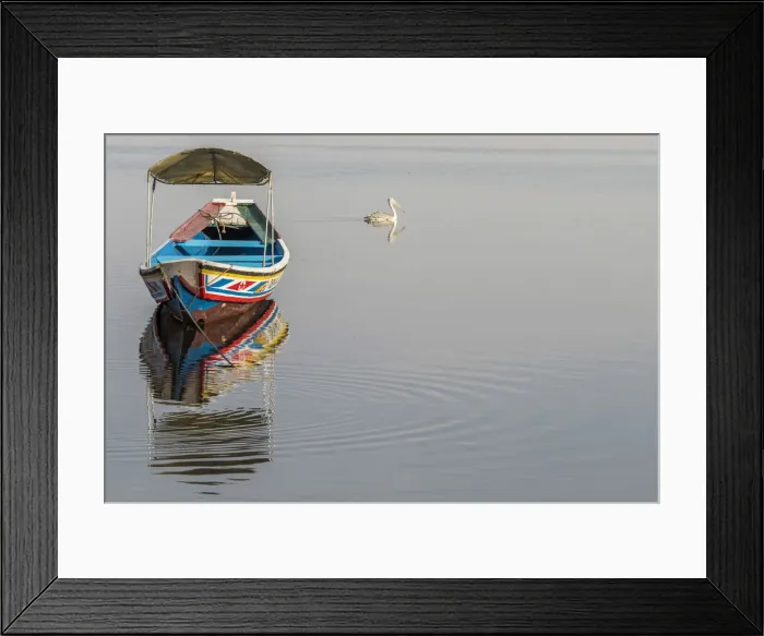 Framed Print : africa, Senegal, Sine-Saloum-Delta. Fishing boat reflecting in the water Framed Print : africa, Senegal, Sine-Saloum-Delta. Fishing boat reflecting in the water