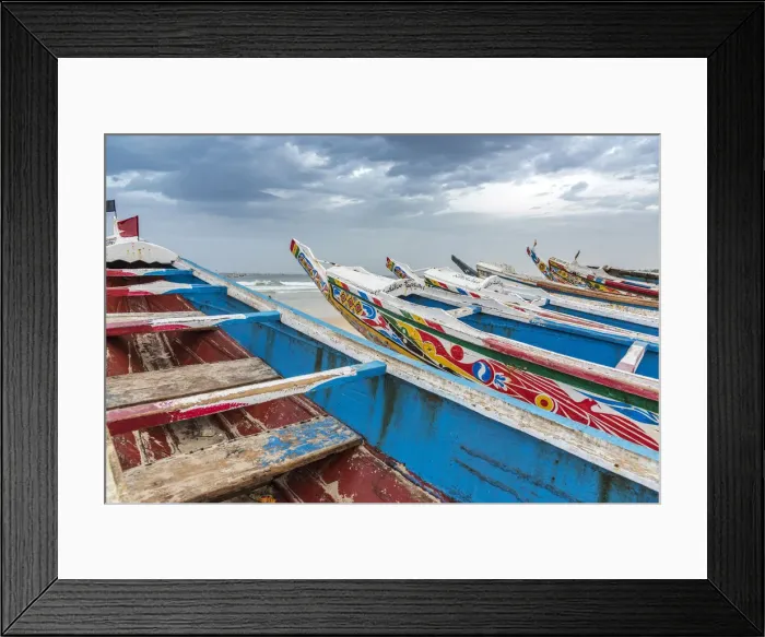Framed Print : Africa, Senegal, Kayar. Boats on the beach of the fishing village Framed Print : Africa, Senegal, Kayar. Boats on the beach of the fishing village