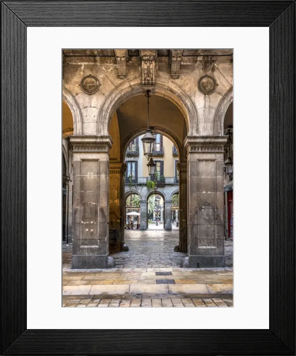 Framed Print : Plaza Real or Placa Reial, Gothic Quarter, Barcelona, Catalonia, Spain Framed Print : Plaza Real or Placa Reial, Gothic Quarter, Barcelona, Catalonia, Spain