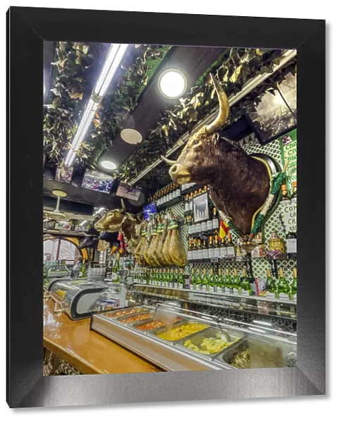Historical tapas bar adorned with traditional bullfighting memorabilia, Madrid, Community of Madrid
