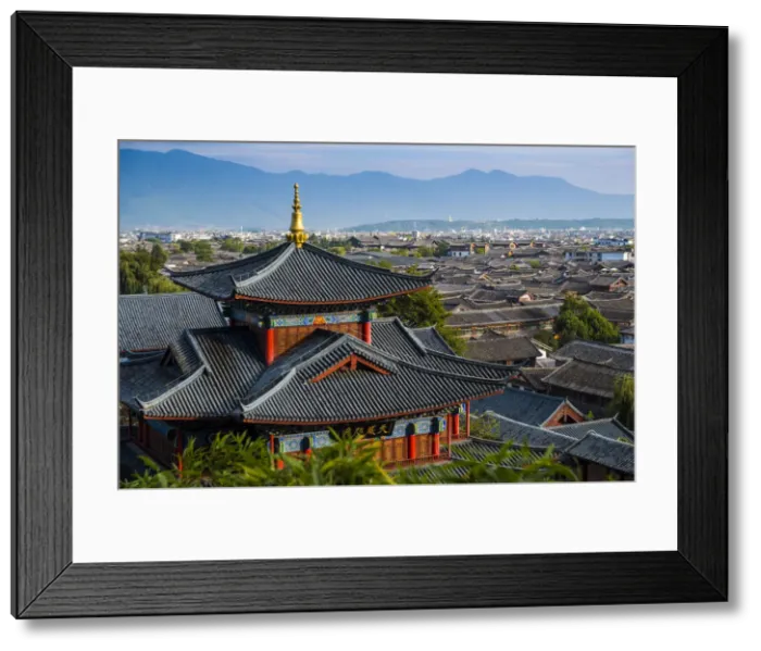 Framed Print : Wangulou Pagoda, Mufu Palace, Lijiang, Yunnan Province, China