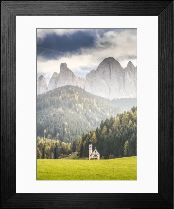 Framed Print : San Giovanni Ranui Church, San Pietro Village, Funes Valley, Bolzano Province, Trentino Alto Adige Framed Print : San Giovanni Ranui Church, San Pietro Village, Funes Valley, Bolzano Province, Trentino Alto Adige