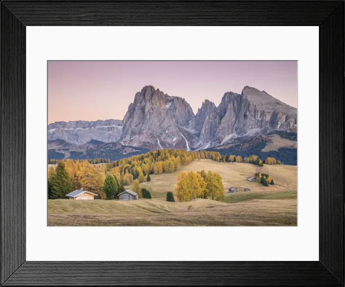 Framed Print : Alpe di Siusi with Mount Sassolungo and Mount Sassopiatto on yhe background, South tyrol Framed Print : Alpe di Siusi with Mount Sassolungo and Mount Sassopiatto on yhe background, South tyrol