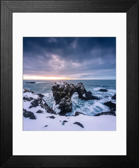 Framed Print : Arnarstapi stacks, Snaefellsness peninsula, northern Iceland Framed Print : Arnarstapi stacks, Snaefellsness peninsula, northern Iceland