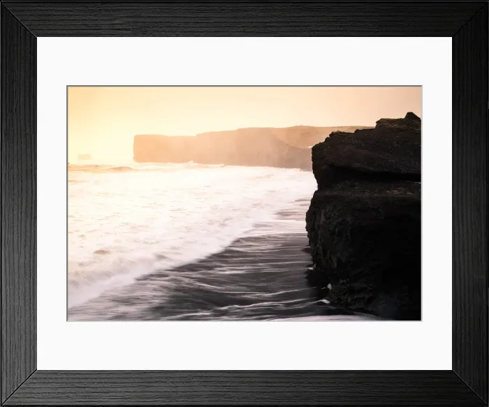 Framed Print : Iceland coast from Dyrholaey viewpoint during sunset Framed Print : Iceland coast from Dyrholaey viewpoint during sunset