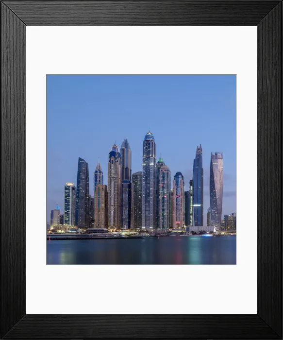 Framed Print : Dubai Marina at twilight, Dubai, United Arab Emirates Framed Print : Dubai Marina at twilight, Dubai, United Arab Emirates