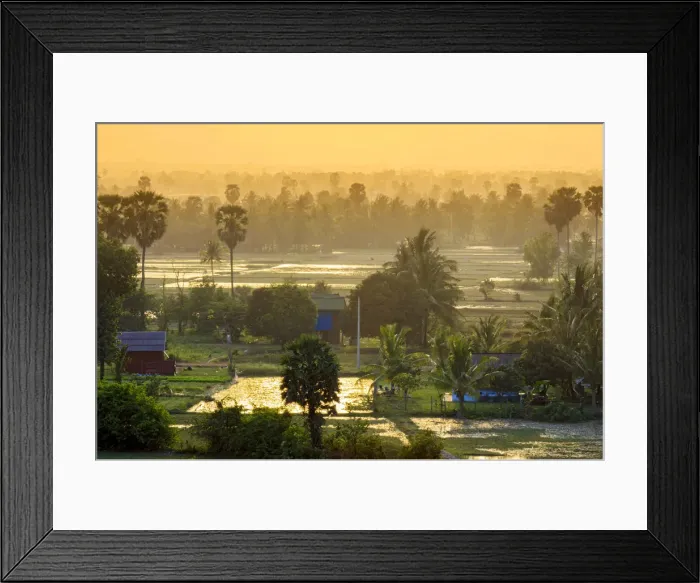 Framed Print : Southeast Asia, Cambodia, Kampot, rural scene with rice paddies and small farms Framed Print : Southeast Asia, Cambodia, Kampot, rural scene with rice paddies and small farms