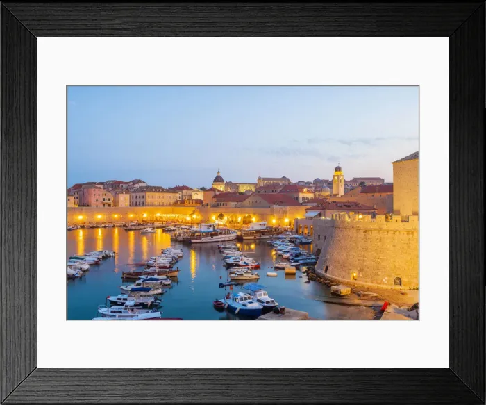 Framed Print : Croatia, Dubrovnik, Boats in the old town harbour Framed Print : Croatia, Dubrovnik, Boats in the old town harbour