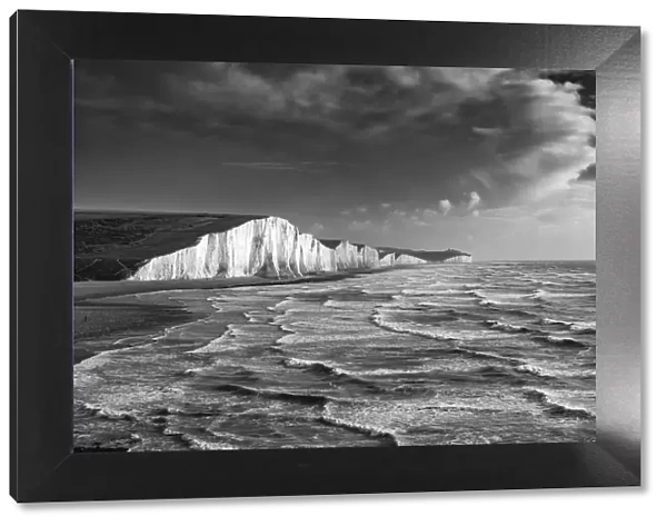 A stormy sea, Seven sisters, East Sussex, England