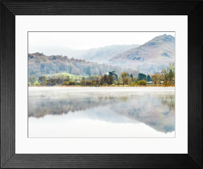 Framed Print : Morning mist on Grasmere, Cumbria, England Framed Print : Morning mist on Grasmere, Cumbria, England