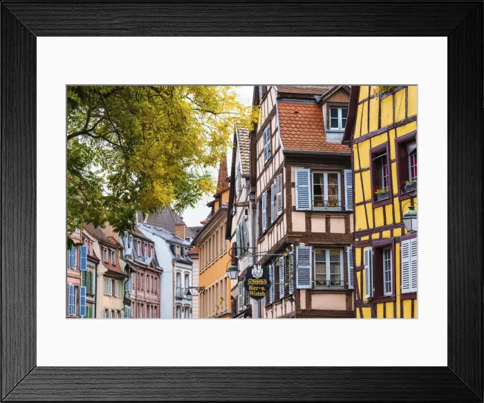 Framed Print : Half-timbered houses of the old town of Colmar, Alsatian Wine Route, France Framed Print : Half-timbered houses of the old town of Colmar, Alsatian Wine Route, France