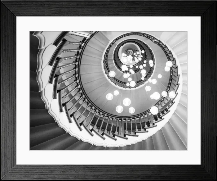 Framed Print : A spiral staircase, London, England Framed Print : A spiral staircase, London, England
