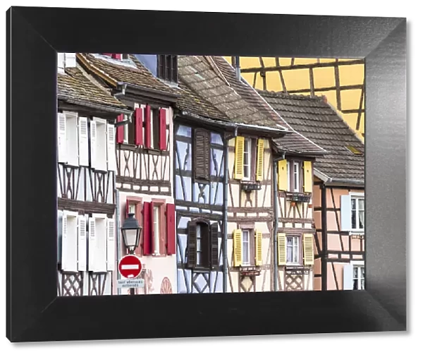 Half-timbered houses of the medieval town of Colmar, Alsatian Wine Route, France