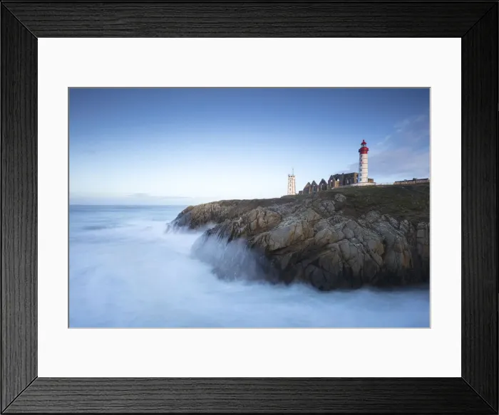 Framed Print : Pointe Saint Mathieu lighthouse and abbey ruins, Brittany, France Framed Print : Pointe Saint Mathieu lighthouse and abbey ruins, Brittany, France