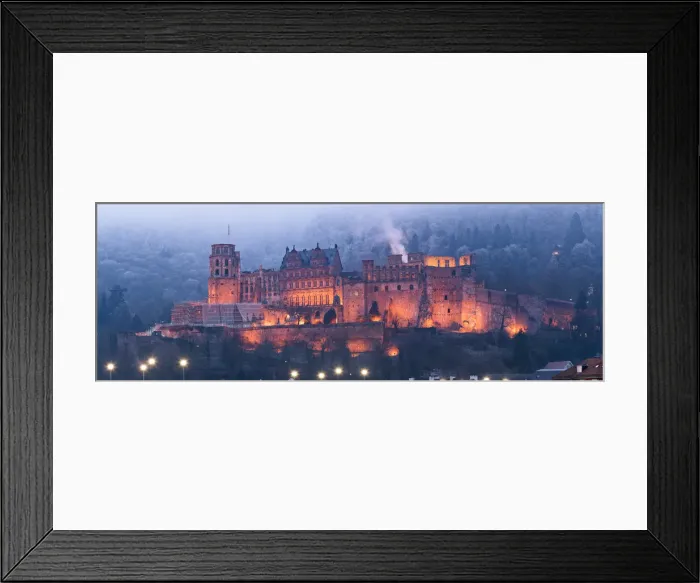 Framed Print : Heidelberg castle illuminated in winter at night, Baden-Wurttemberg, Germany Framed Print : Heidelberg castle illuminated in winter at night, Baden-Wurttemberg, Germany