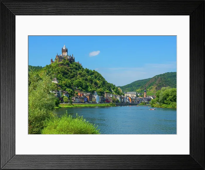 Framed Print : Reichsburg with river Mosel and Cochem, Rhineland-Palatinate, Germany