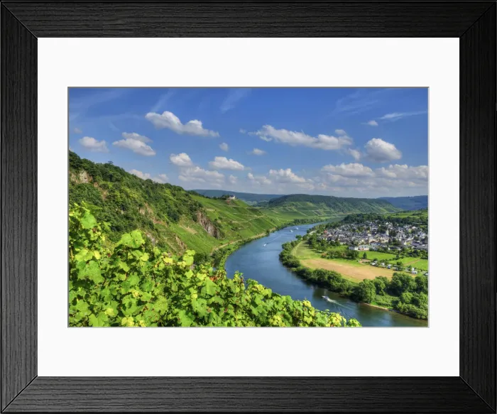 Framed Print : River Mosel with Pünderich and former cloister Marienburg, Rhineland-Palatinate, Germany Framed Print : River Mosel with Pünderich and former cloister Marienburg, Rhineland-Palatinate, Germany